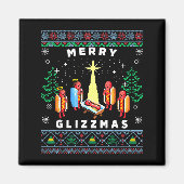 Aimant Merry Glizzmas Funny Ugly Christmas Sweater Glizzy (Devant)