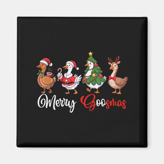 Aimant Merry Goosmas Silly Goose Christmas Funny Xmas Wom (Devant)