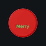 Aimant Merry Green Name on Red<br><div class="desc">Merry Green Name on Red Christmas</div>