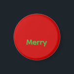 Aimant Merry Green Name on Red<br><div class="desc">Merry Green Name on Red Christmas</div>