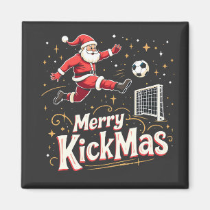 Aimant Merry Kickmas Funny Santa Claus Amateurs de footba