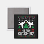 Aimant Merry Kickmas Karate Jiu Jitsu Ugly Christmas Xmas (Recto/Verso)