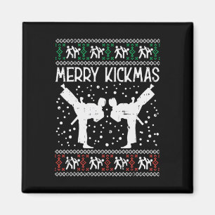 Aimant Merry Kickmas Ugly Christmas Karaté Jiu Jitsu Mart