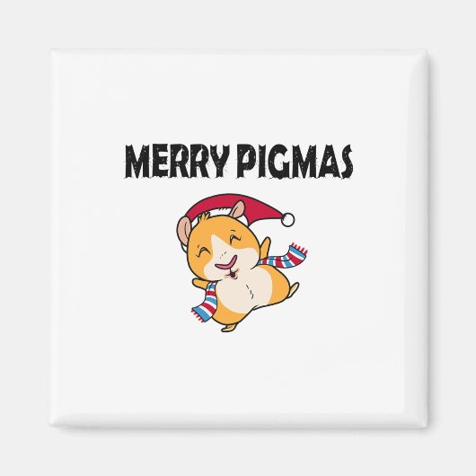 Aimant Merry Pigmas Face Mask Funny Guinea Pig Christmas  (Devant)