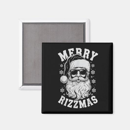 Aimant Merry Rizzmas Funny Christmas Santa Claus Happy Ch (Recto/Verso)