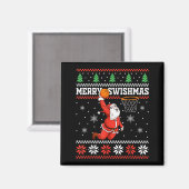Aimant Merry Swishmas Basketball Snowman Christmas Ugly P (Recto/Verso)