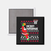 Aimant Merry Swishmas Basketball Ugly Christmas Xmas  (Recto/Verso)