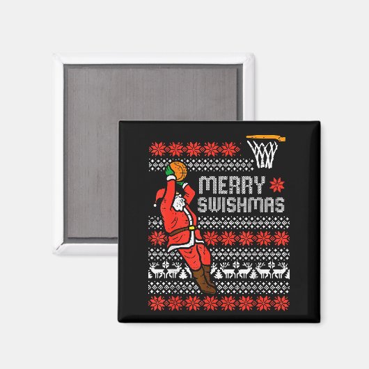 Aimant Merry Swishmas Basketball Ugly Christmas Xmas Men (Recto/Verso)
