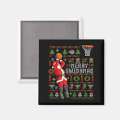 Aimant Merry Swishmas Ugly Christmas Basketball Christmas (Recto/Verso)