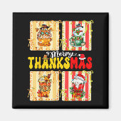 Aimant Merry Thanksmas Pumpkin Sce Latte Coffee Thanksgiv (Devant)