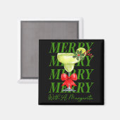 Aimant Merry With A Margarita Christmas Drinking Margarit (Recto/Verso)