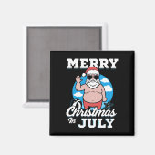Aimant Merrychristmas In July Funny Santa  (Recto/Verso)