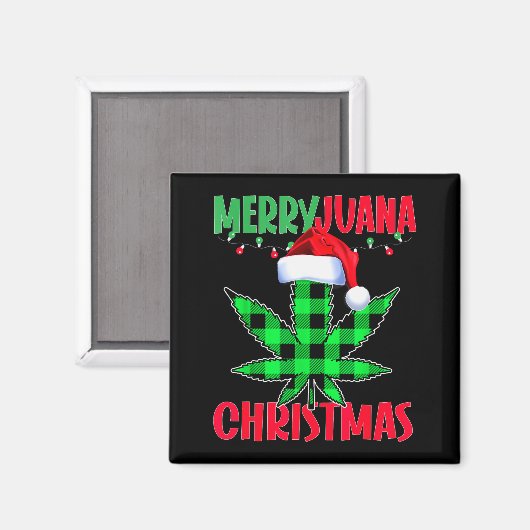 Aimant Merryjuana Weed Leaf Funny Christmas Pajama X-mas (Recto/Verso)