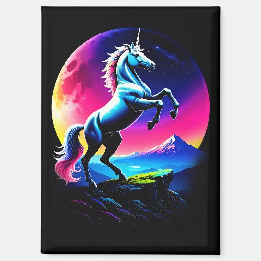 Aimant Merveilleuse Licorne Colorée Sauvage (Recto)