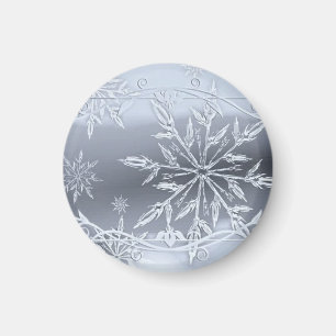 Aimant Merveilleux Noël parfait en argent SNowflake