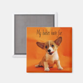 Aimant Mes bébés ont un chien à fourrure, de mignons chio (Recto/Verso)
