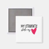 Aimant Mes étudiants ont volé mon coeur Enseignant Valent (Recto/Verso)