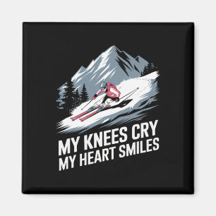 Aimant Mes genoux pleurent mon cœur sourit Ski alpin