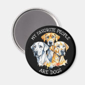 Aimant Mes gens préférés sont des chiens (Recto/Verso)