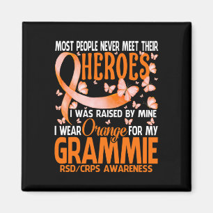 Aimant Mes Héros Je Porte Orange Pour Mes Grammie Crps Rs