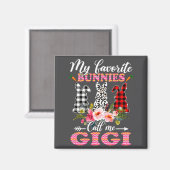 Aimant Mes lapins préférés m'appellent Gigi Léopard de Pâ (Recto/Verso)
