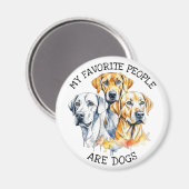 Aimant Mes personnes préférées sont des chiens (Recto/Verso)