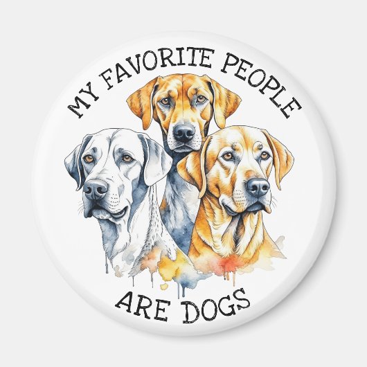 Aimant Mes personnes préférées sont des chiens (Devant)