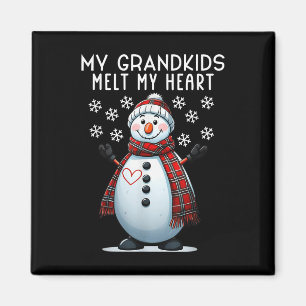 Aimant Mes petits-enfants fondent mon coeur Snowman grand