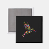 Aimant Message caché subtil anti Trump colibri floral (Recto/Verso)