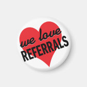 Aimant Message d'affaires We Love Referrals (Devant)