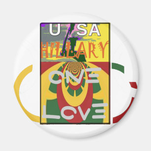 Aimant Message d'amour dans les couleurs de Rasta Imprime