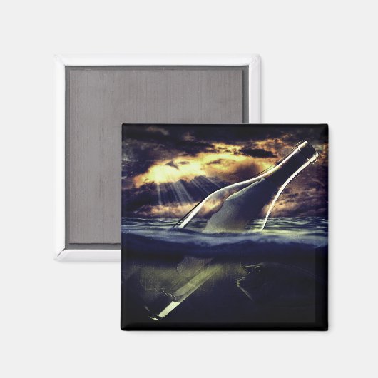 Aimant Message dans une bouteille (Recto/Verso)