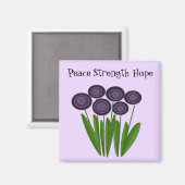 Aimant Message Inspirant - Paix Force Espoir (Recto/Verso)