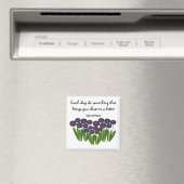 Aimant Message Inspirationnel Fleur Pourpre (In Situ (Lave-vaisselle))