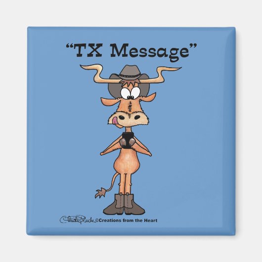 Aimant Message Longhorn TX (Devant)