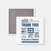 Aimant Message Merci bleu foncé (Recto/Verso)
