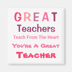 Aimant Message Pink Great Teachers
