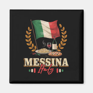 Aimant Messine Italie Souvenir Messine Vacances Drapeau I