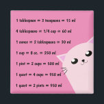 Aimant Mesures de cuisine commune<br><div class="desc">Soyez rappelé par ces aimants de mesures de cuisine commune avec ces mignons accent de chat.</div>