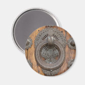 Aimant Metal Knocker on Old Wooden Door (Recto/Verso)