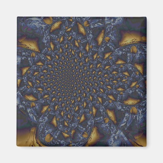 Aimant Métal Moulé or et argent bleu (Devant)