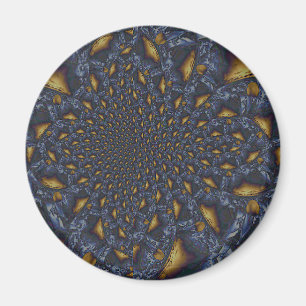 Aimant Métal Moulé or et argent bleu