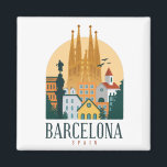 Aimant métallique Skyline Barcelone Espagne<br><div class="desc">Superbe et unique Barcelone Espagne Skyline Magnet montrant les célèbres sites et bâtiments de la ville espagnole. Fait un grand cadeau souvenir pour chaque touriste,  catalan et tous les êtres chers. Achetez le vôtre aujourd'hui. Idée cadeau Extraordinaire à Barcelone pour anniversaire ou noël.</div>