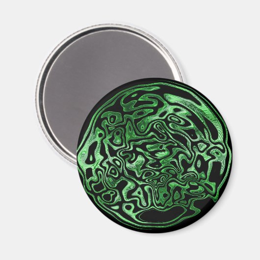 Aimant métallique vert fondu (Recto/Verso)