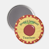 Aimant Mete World's Greatest Teacher with Apple & Dots (Recto/Verso)