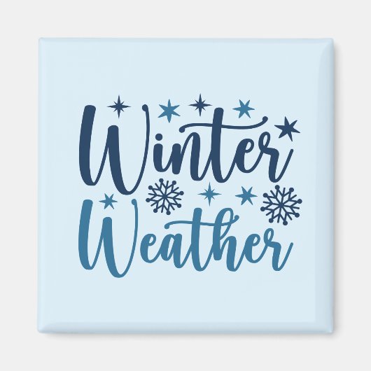 Aimant Météo d'hiver - Typographie des Fêtes Neiges (Devant)