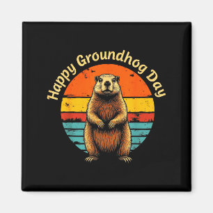 Aimant Météorologie Vintage Drôle Groundhog Joyeux Jour D