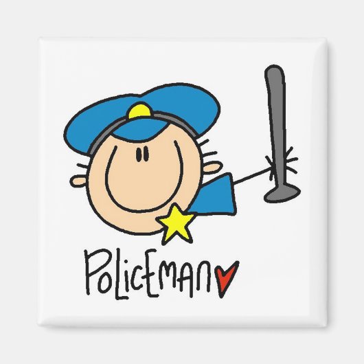 Aimant Métier d'agent de police (Devant)