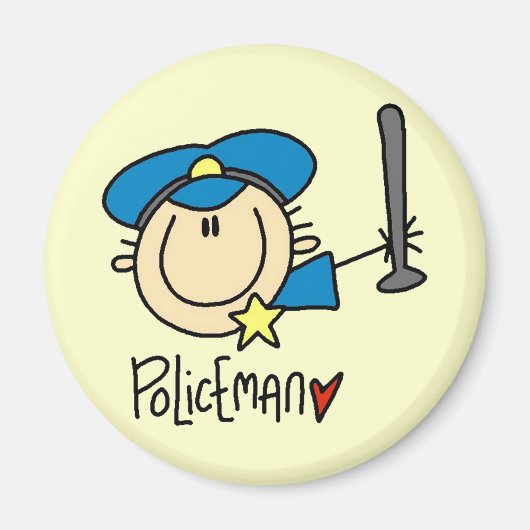 Aimant Métier d'agent de police (Devant)