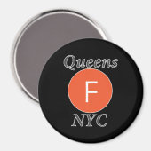 Aimant Métro F de Queens NYC (Recto/Verso)